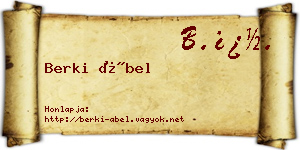 Berki Ábel névjegykártya