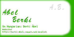 abel berki business card